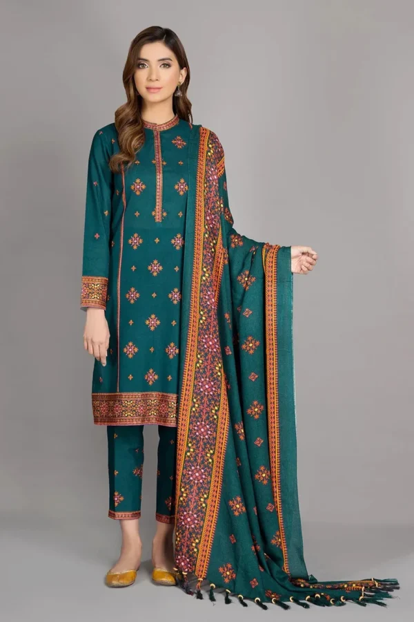 KN527- WINTER Kayseria-3Pc Linen Winter Collection Heavy Embroidered Suit