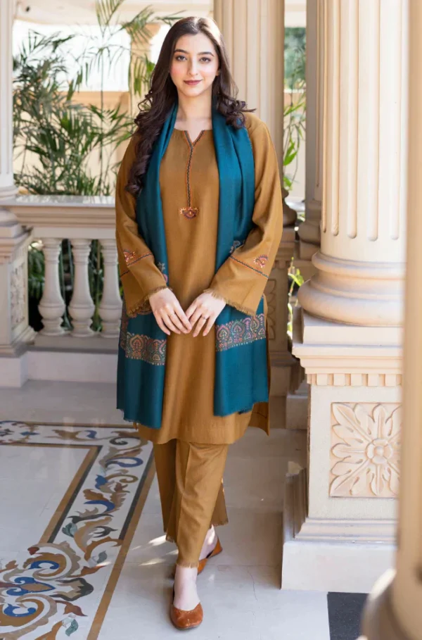 Winter 3PC Dhanak Embroidered Suit