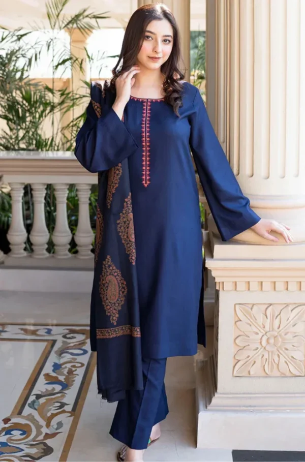 Winter 3PC Dhanak Embroidered Suit