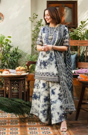KN1069 - Faiza Saqlain 3PC Lawn Printed Suit