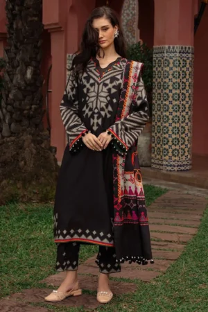 KN1214 Winter 3PC Dhanak all over Printed Suit