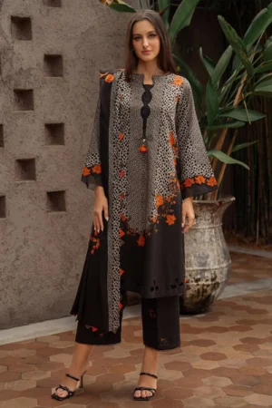 KN1215 Winter 3PC Dhanak all over Printed Suit