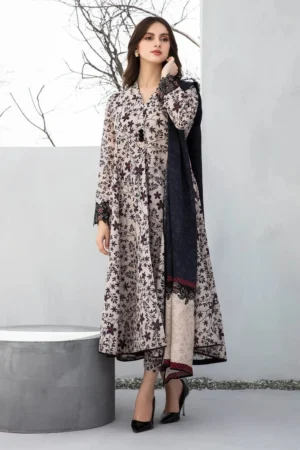KN1218- Winter 3PC Dhanak all over Printed Suit