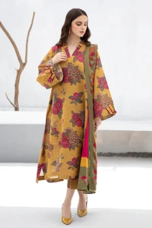 KN1220- Winter 3PC Dhanak all over Printed Suit