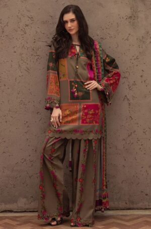 KN1223- Charizma - Winter 3PC Karandi Digital Print Dress