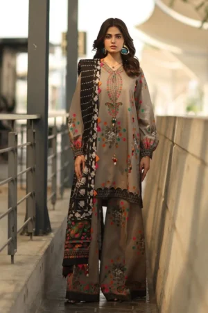 KN1233 Winter 3PC Karandi Digital Print Dress