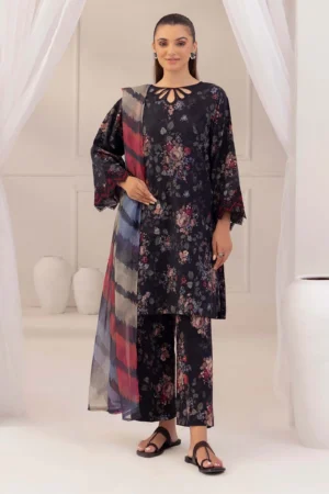 KN826-JAZMIN-3PC Karandi Dhanak Printed Suit