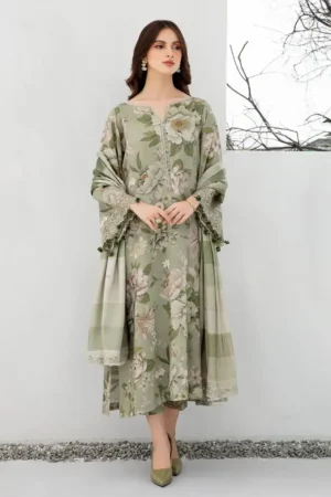 KN942- Winter 3PC Dhanak Karandi Printed Suit