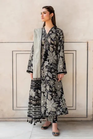 KN950- Baroque Winter 3PC Dhanak Karandi Printed Suit